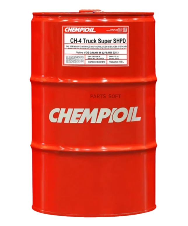 Моторное масло CHEMPIOIL TRUCK Super SHPD CH-4 15W-40 (A3; B3; E7/SL; CI-4; CH-4; CG-4; CF-4) 60л