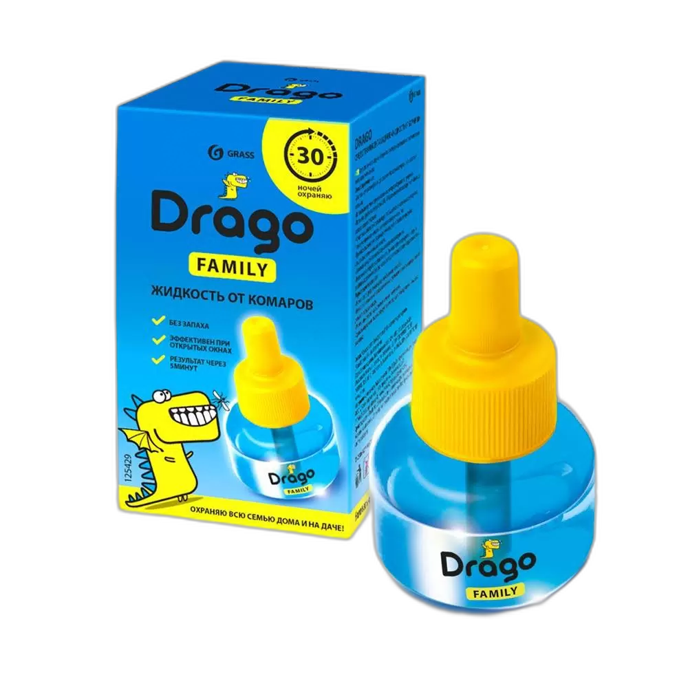 GraSS Средство инсектицидное "Жидкость от комаров" Drago 30мл