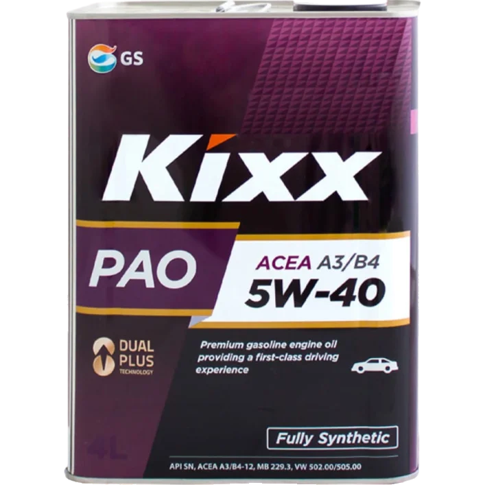 Kixx масло моторное синтетические PAO A3/B4 5W-40 4л