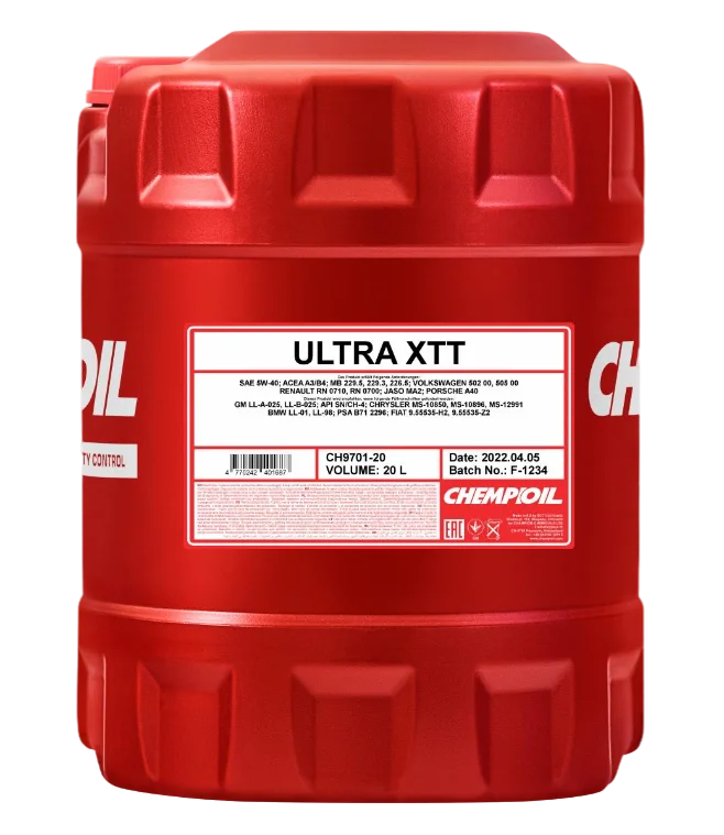 Моторное масло CHEMPIOIL Ultra XTT 5W-40 (A3; B4/SN; CF) 60л