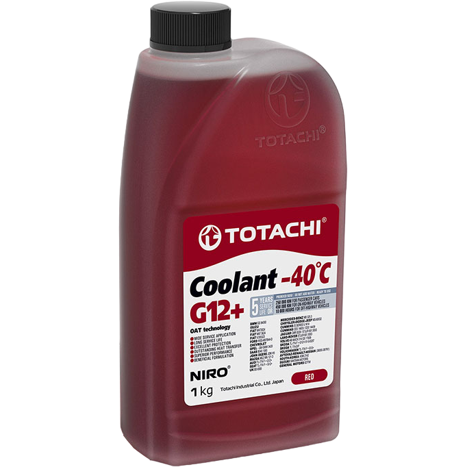 TOTACHI NIRO COOLANT Red -40C, G12+ красный 1кг