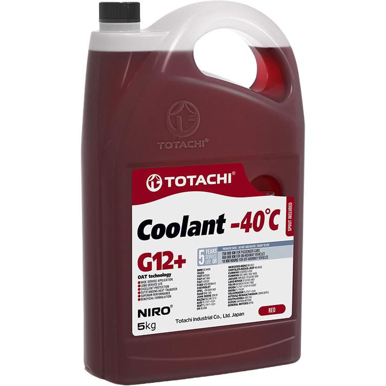 TOTACHI NIRO COOLANT Red -40C, G12+ красный 5кг