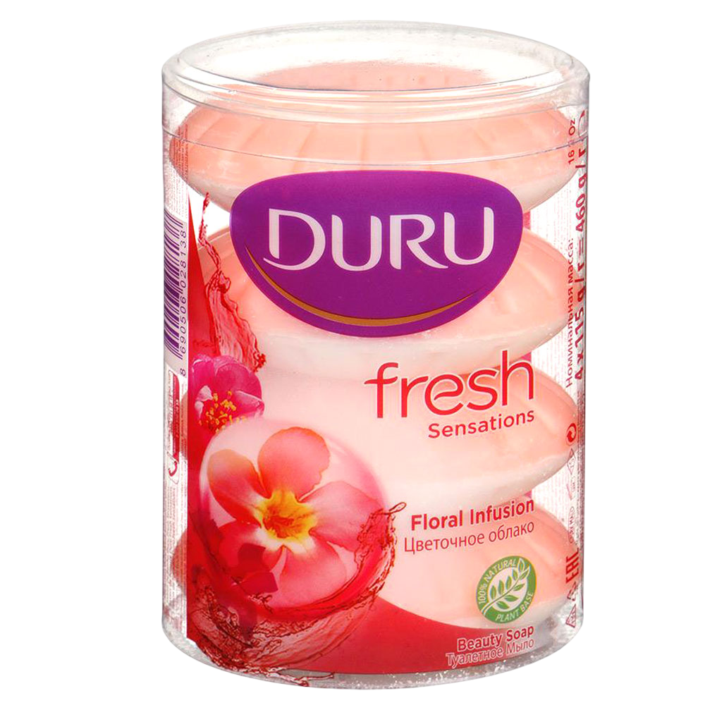 DURU FRESH ЦВЕТНОЕ ОБЛАКО Туалетное мыло 4*100г