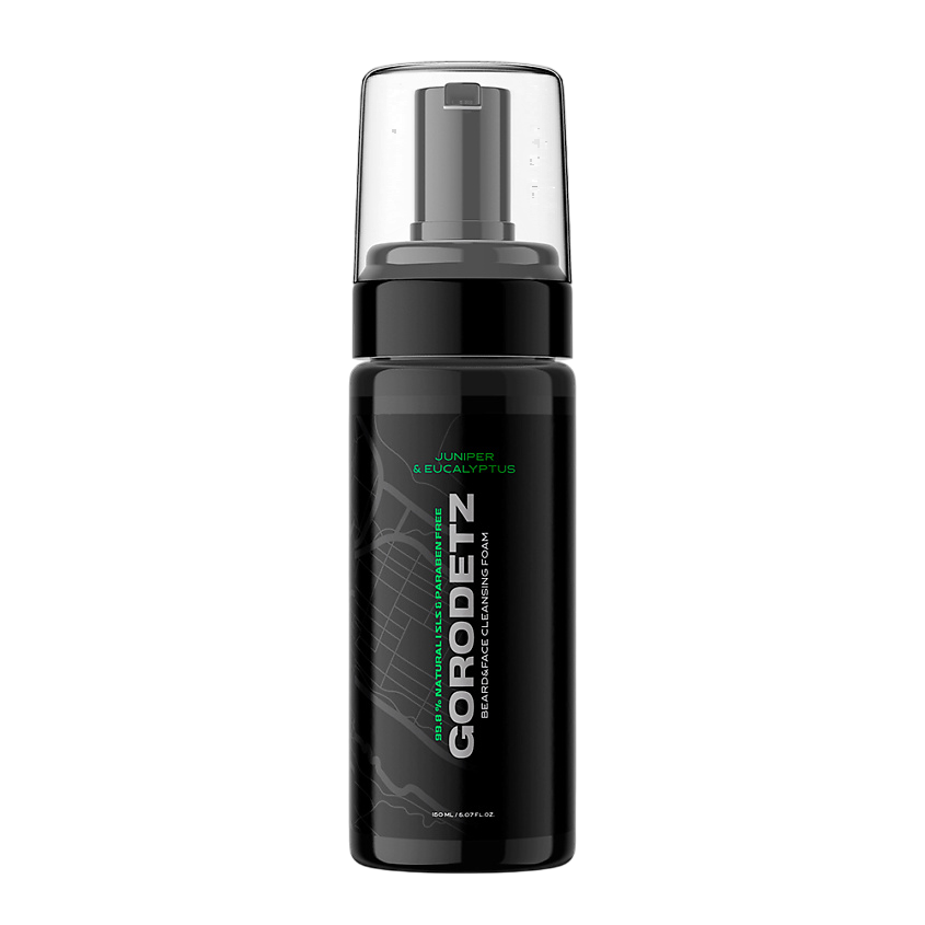 GORODETZ Пена-шампунь для лица и бороды Beard&Face Cleansing Foam Можжевельник Эвкалипт 150мл