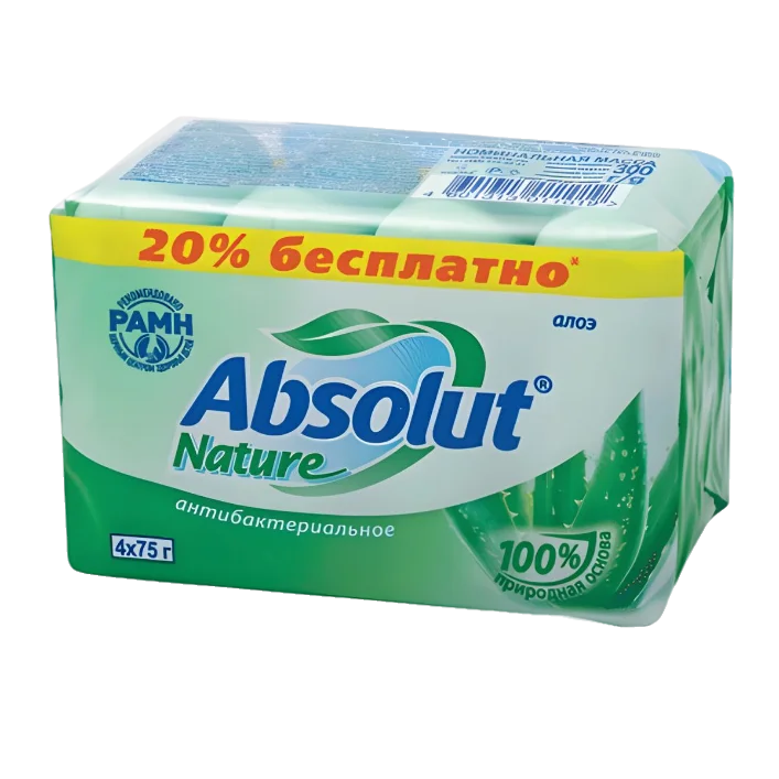 Мыло туалетное твердое “ABSOLUT” FitoGuard алоэ 4*75г