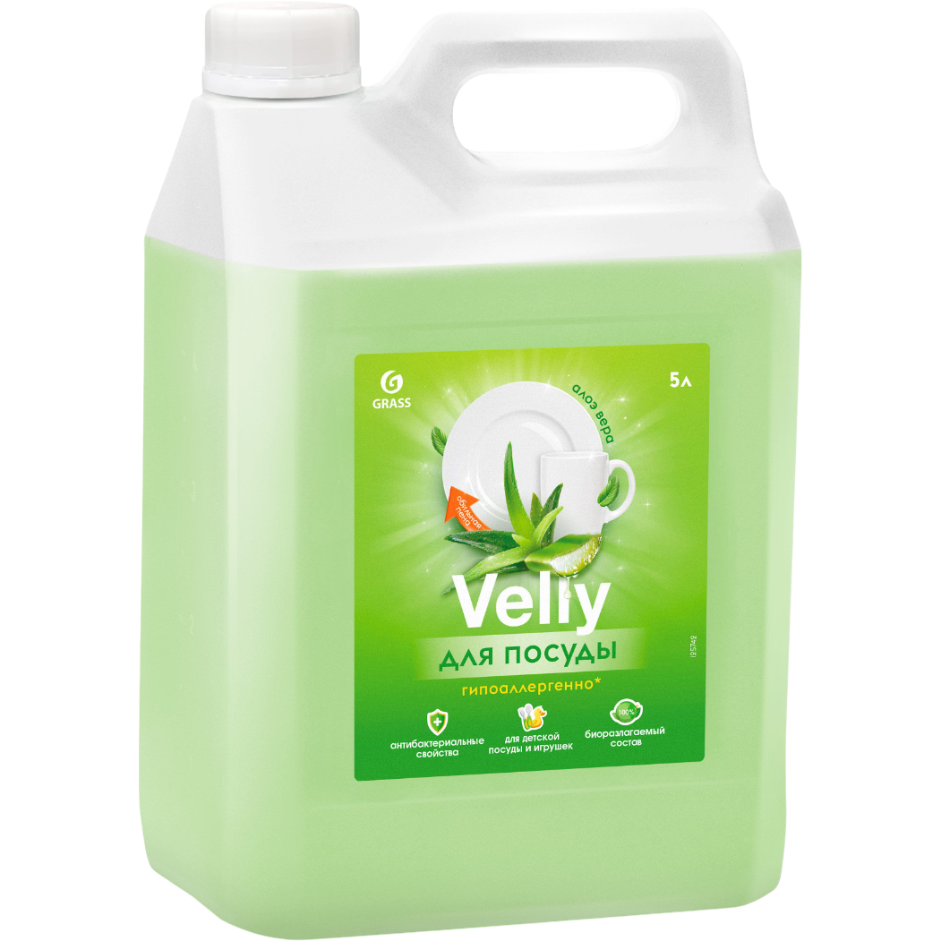 GraSS Средство для мытья посуды «Velly Sensitive» алоэ вера 5,2кг