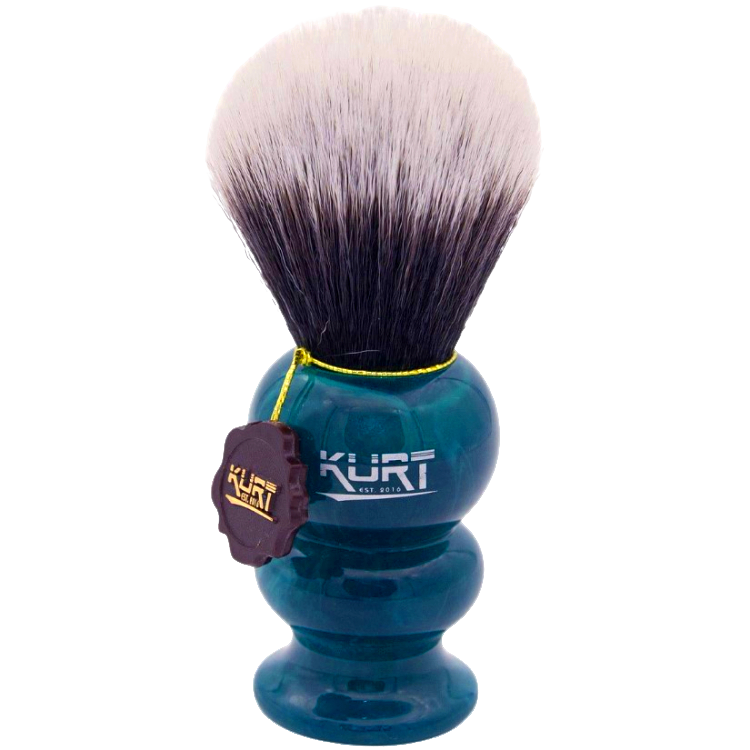 KURT К_10026S Помазок синтетическое волокно HI-BRUSH, серый верх, ручка смола тёмно-бирюзовая, индив