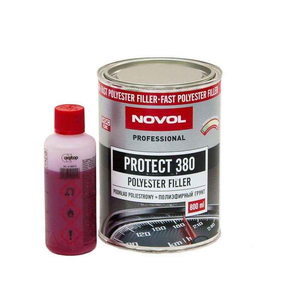 Novol Protect 380 Полиэфирный грунт 10+1 св.беж (0,8+0,08л)