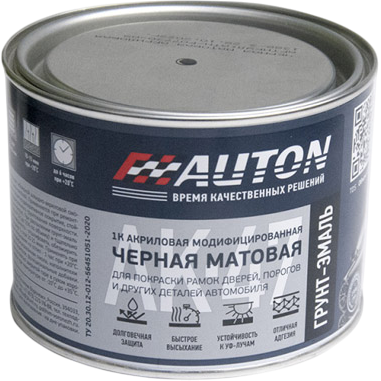 Auton Грунт-эмаль акриловая чёрная матовая 500мл