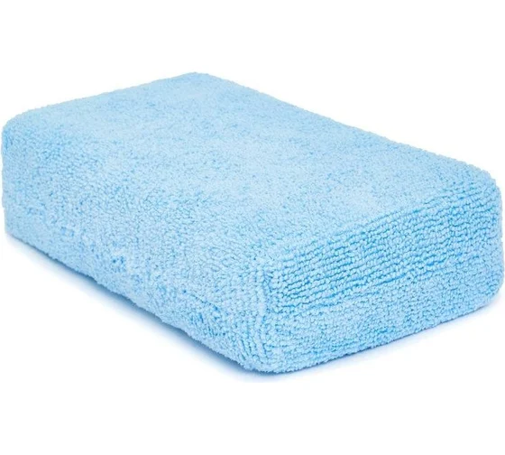 Аппликатор пенопулиуретан обтянутый микрофибровой тканью 13х9х5 blue waxing pad