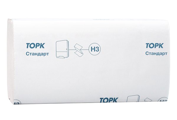 Полотенца бумажные листовые Tork Universal H3 120108 ZZ-сложение 1-слойные белые 250 листов (20 пачек в коробке)