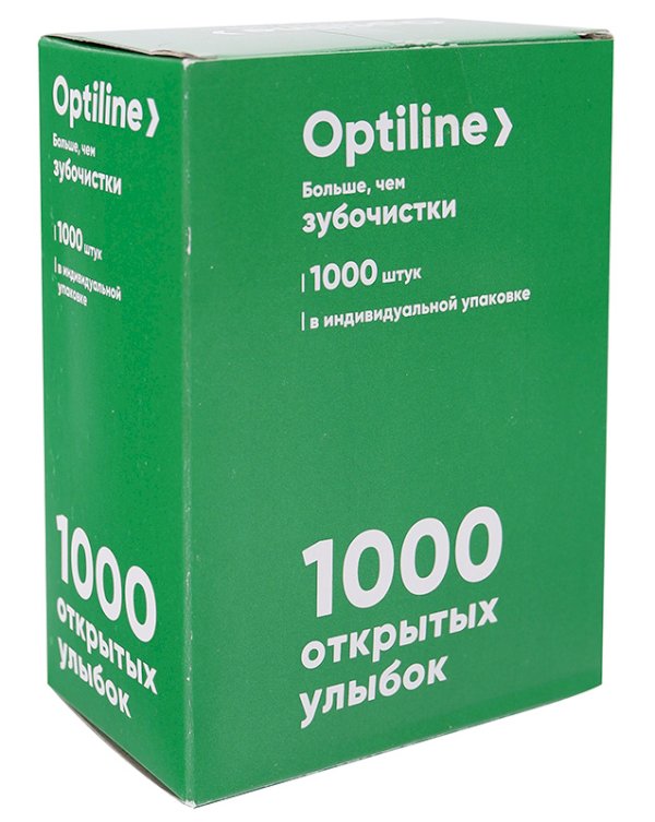 Зубочистки Optiline 1000 шт/уп в PE инд уп бамбук *36