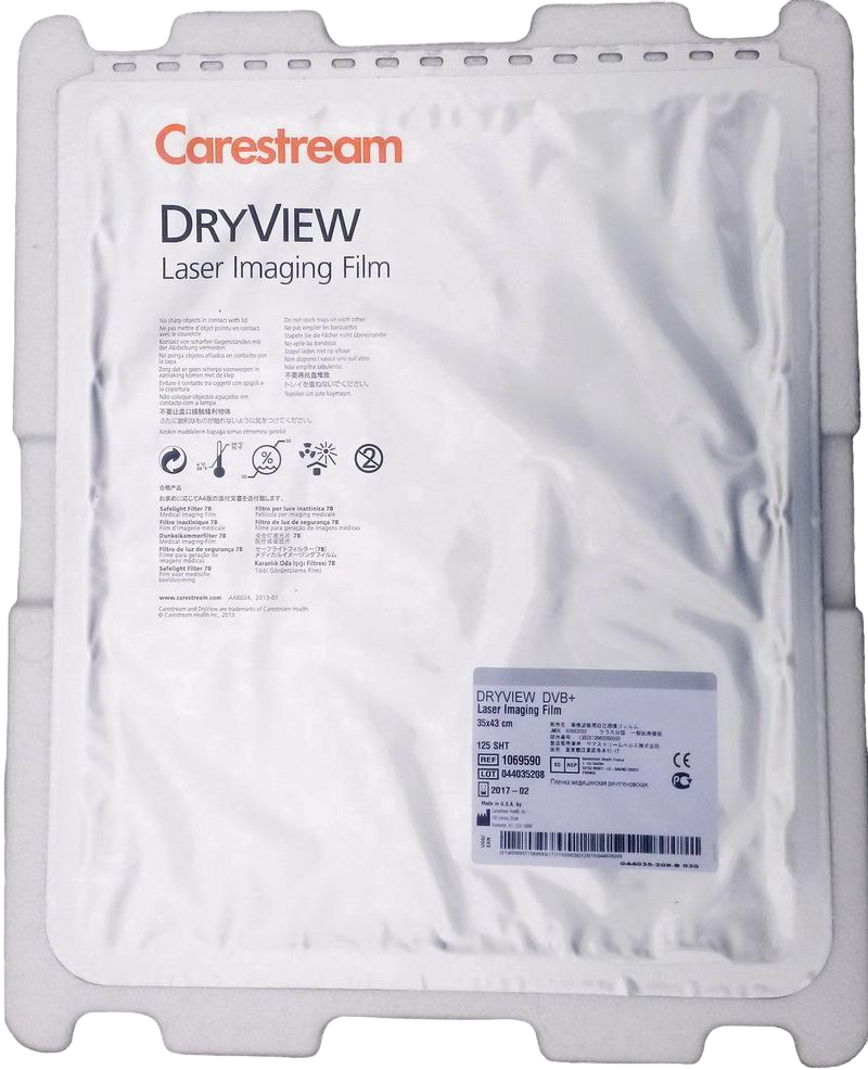 Рентгеновская пленка специальная 28 х 35 (11×14») /125л./ — Carestream Health-DVE (для принтера DV8200,8900,6800,5700,5750,5950) REF 1735398