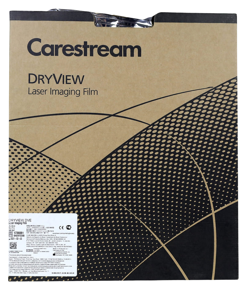 Рентгеновская пленка специальная 35 х 43 (14×17») /100л./ — Carestream Health-DVE (для принтера DV5800,5850) REF 1736081