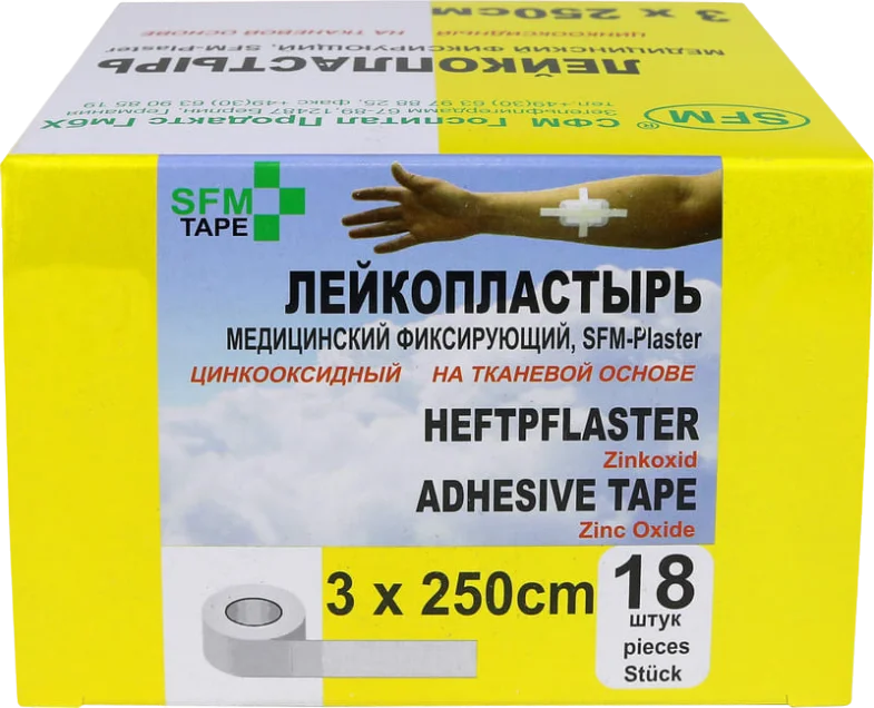 Лейкопластырь Тканевая основа 3,0 х 250 см — SFM Plaster, Германия