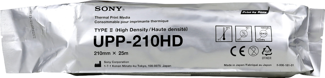 Рулонная термобумага Sony UPP-210HD 210 мм x 25 м (для принтера UP-990AD/970AD)