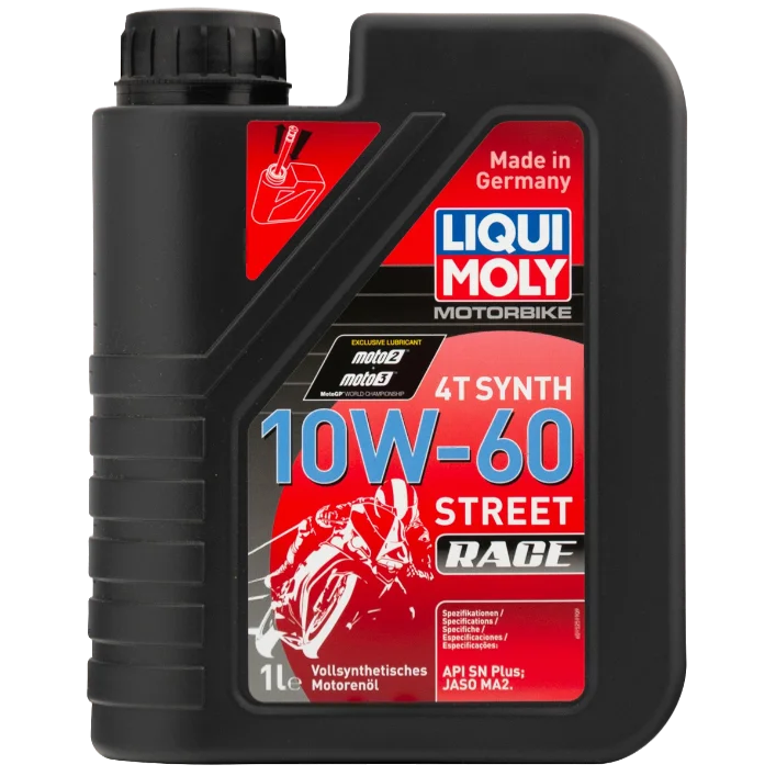 Масло моторное синтетическое Liqui Moly Motorbike 4T Synth Street Race 10W-60 API SN Plus JASO MA2 1л