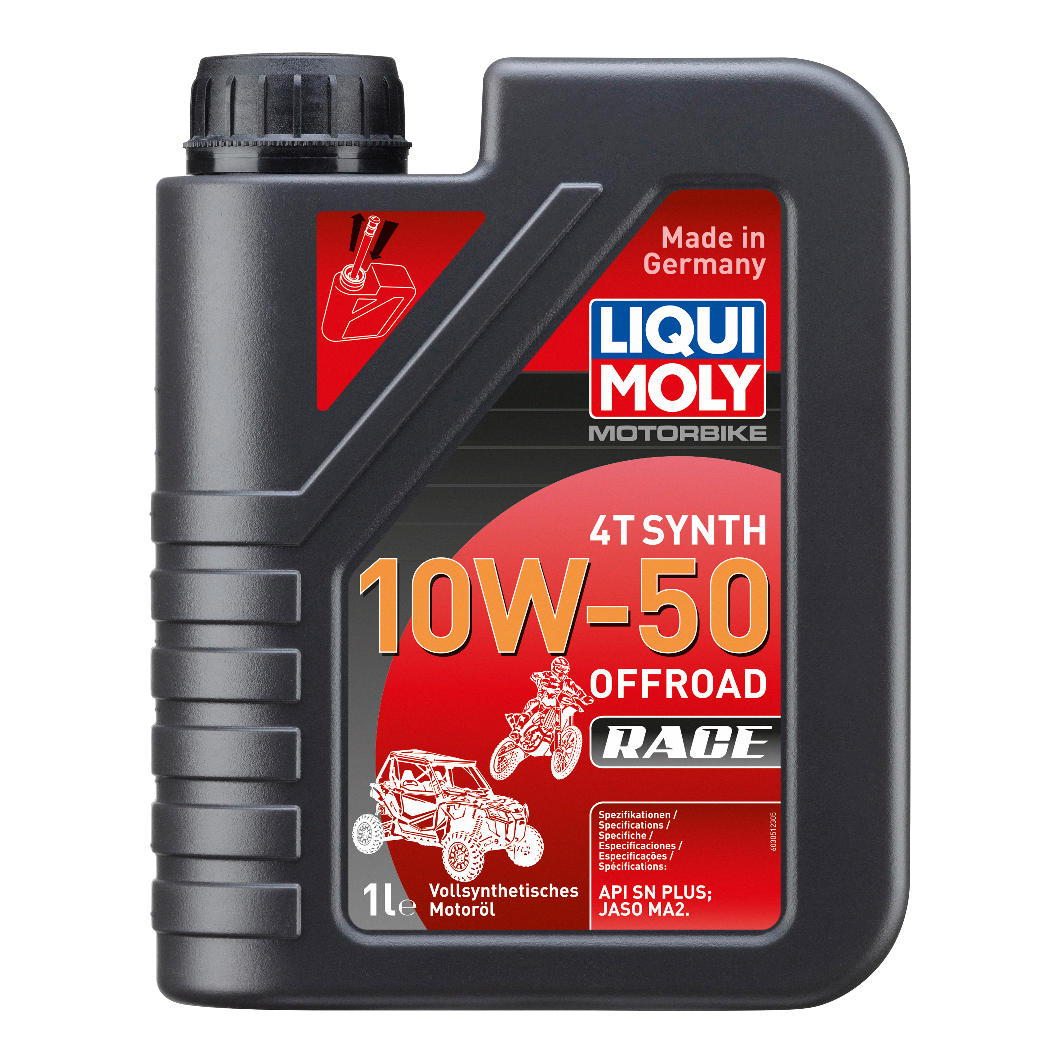 Масло моторное синтетическое LIQUI MOLY Motorbike 4T Synth 10W-50 Offroad Race SL JASO 1л