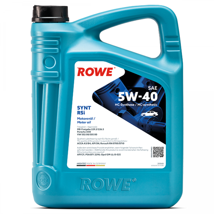 Масло моторное синтетическое ROWE Hightеc Synt RS SAE 5W-40 HC-D 5л