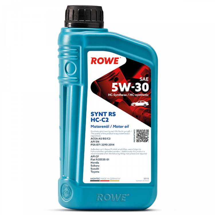 Масло моторное синтетическое ROWE Hightеc Sуnt RS SAE 5W-30 HC-C2, A5/B5/C2 API SN/C, 1л