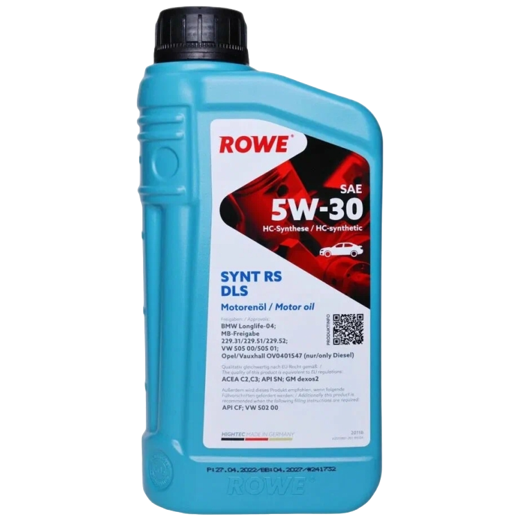 Масло моторное синтетическое ROWE HIGHTEC SYNT RS DLS SAE 5W-30, С2/C3, API SN/CF,229.31/229.51/229