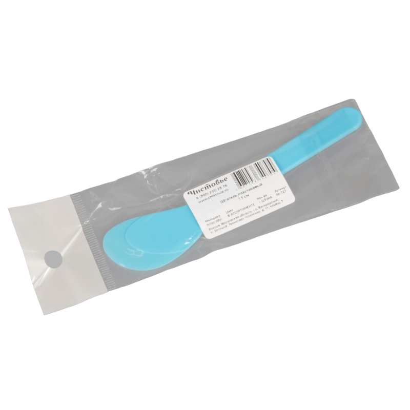 Шпатель пластиковый цветной L-13см.