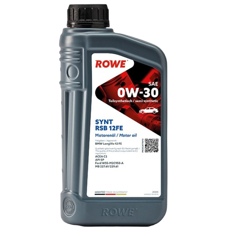 Масло моторное синтетическое ROWE Hightec Sуnt RSB 12FE SAE 0W-30 NEW 1л