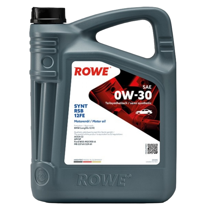 Масло моторное синтетическое ROWE Hightec Sуnt RSB 12FE SAE 0W-30 NEW 5л