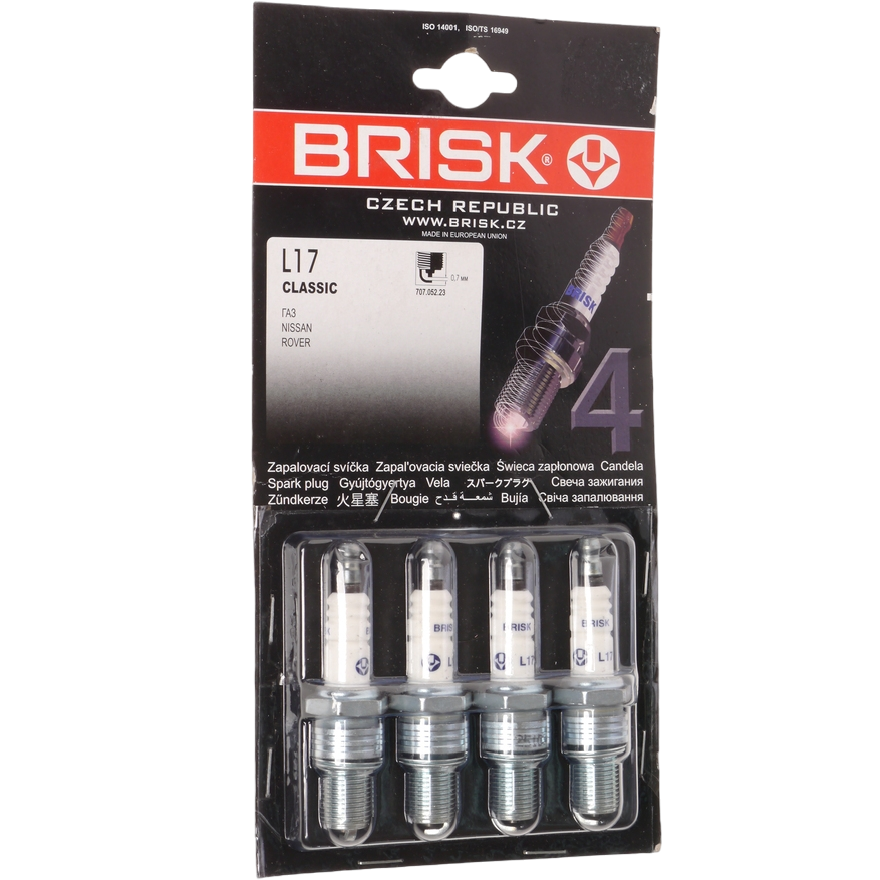 Свечи зажигания Brisk L17 4шт ГАЗ 3102,10 Газель 3302,3221 (406,405) инж.