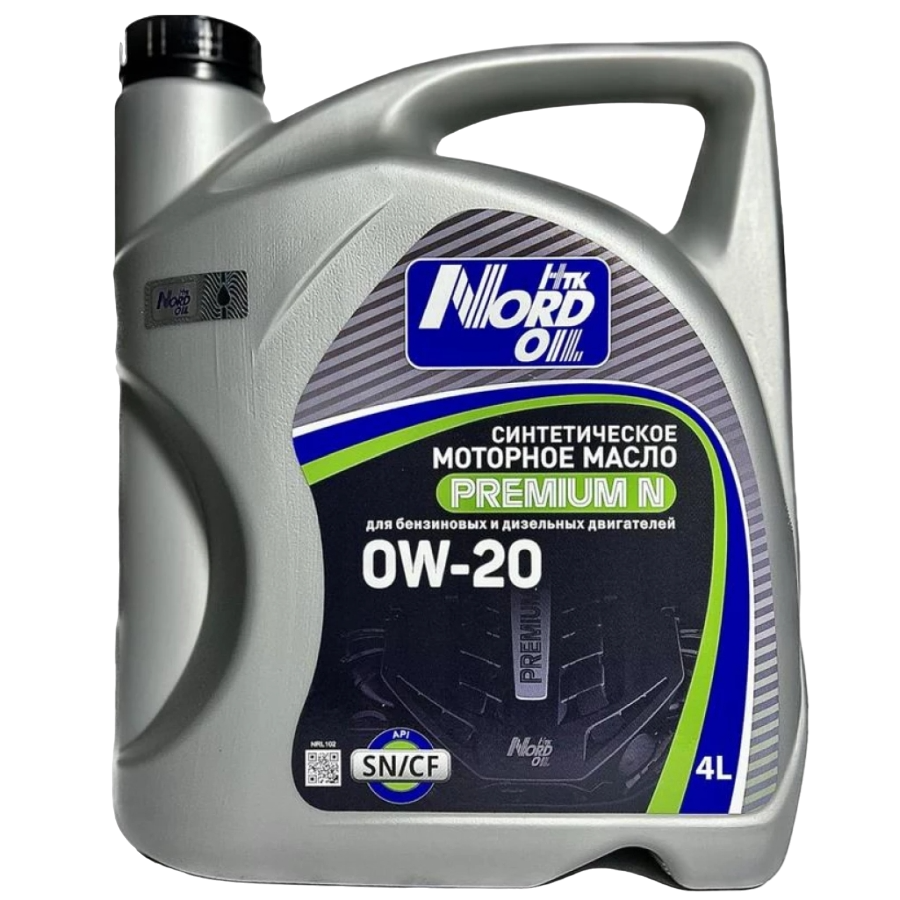 NORD OIL Premium N 0W-20 SN/CF синтетическое 4л