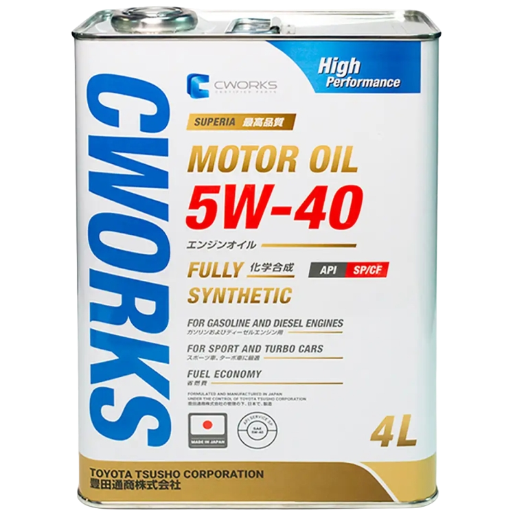 Масло моторное синтетическое CWORKS SUPERIA OIL 5W-40 SP/CF 4л