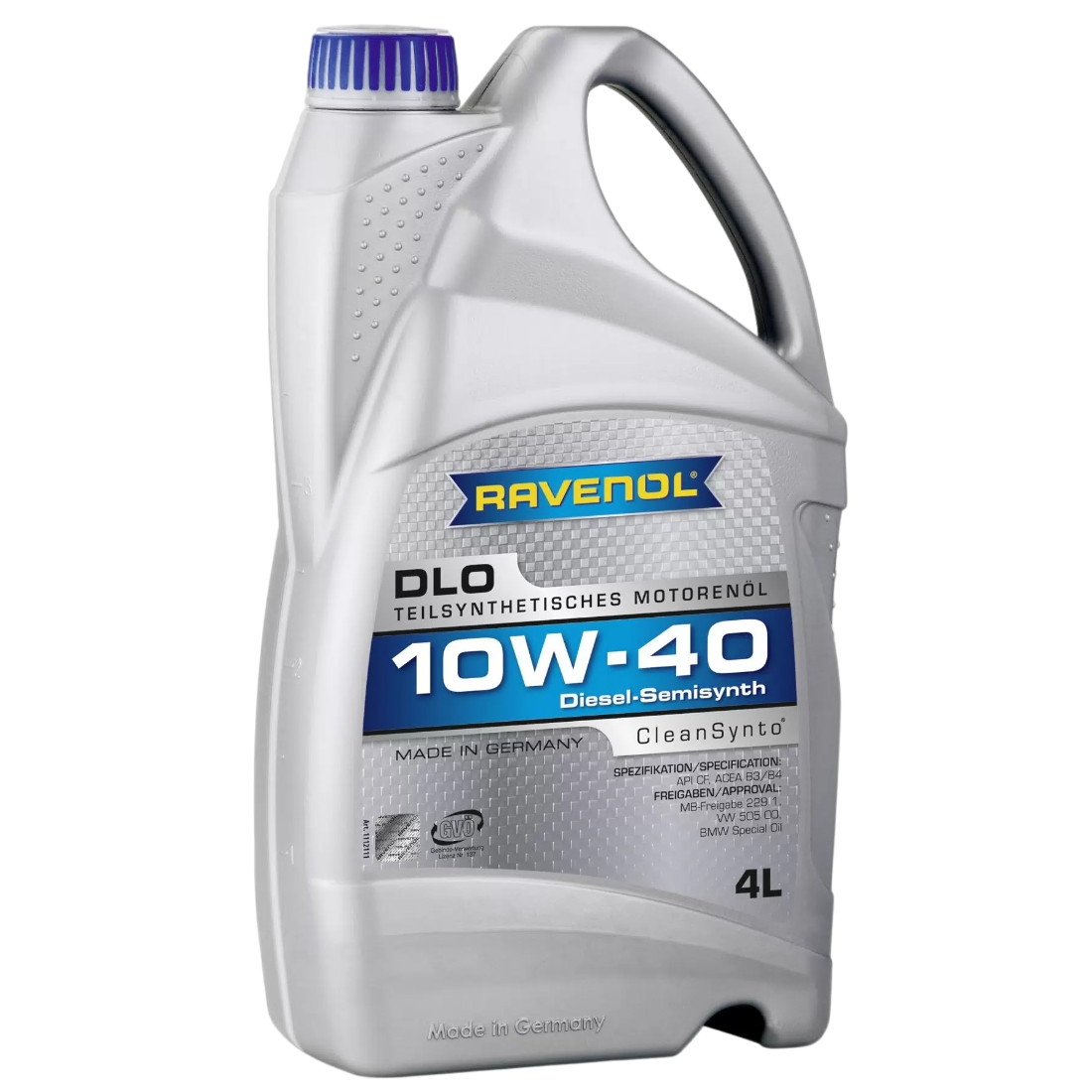 Масло моторное полусинтетическое RAVENOL DLO Diesel SAE10w40 API CF4 4л