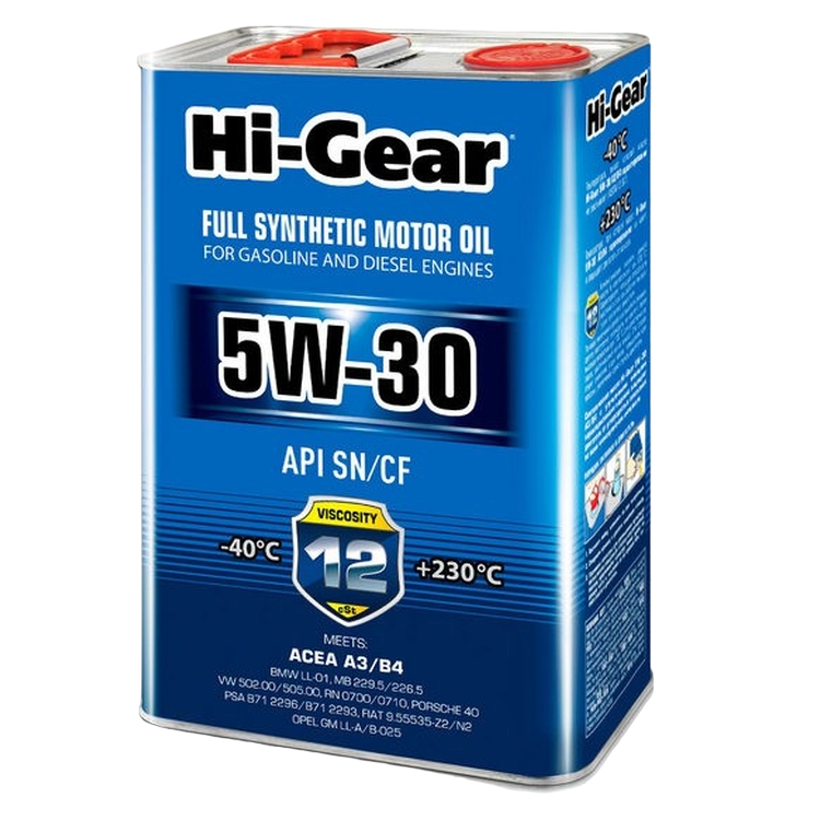 HG масло моторное FULL SYNTHETIC 5W-30 SM/CF синт HG0034 4л