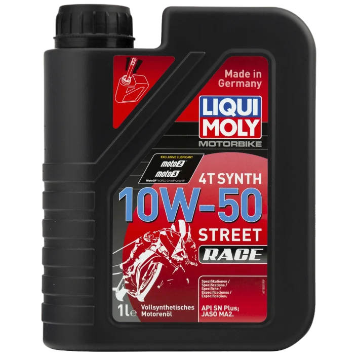 Масло моторное синтетическое LIQUI MOLY Motorbike 4T Synth Street Race 10W-50 API SN JASO MA2 1л