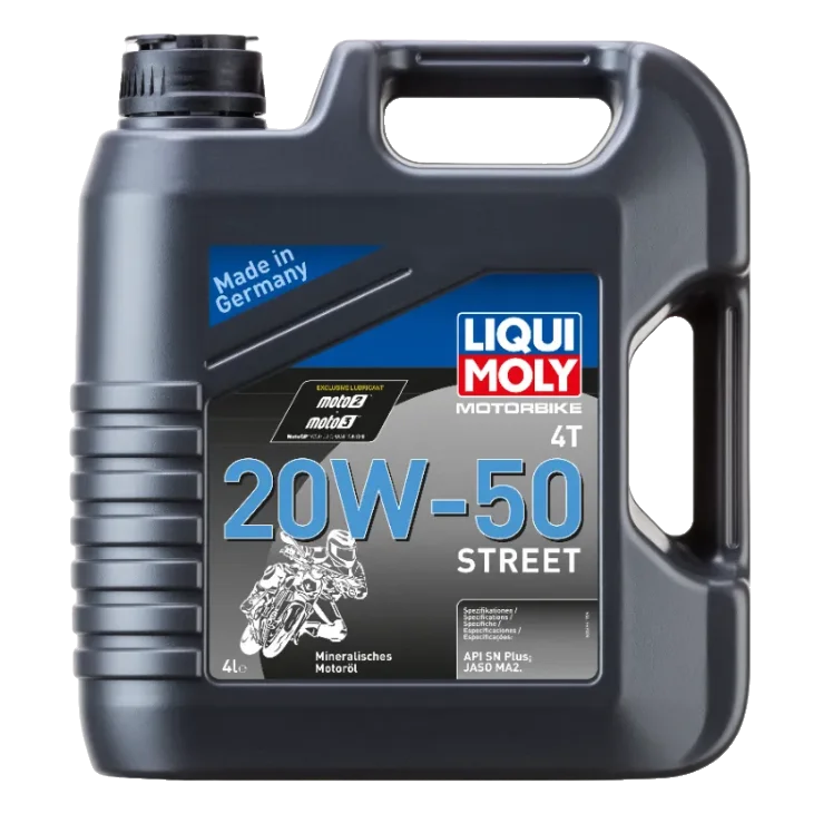 Масло моторное минеральное LIQUI MOLY Motorbike 4T Street 20W-50 API-SG/SJ/SL 4л