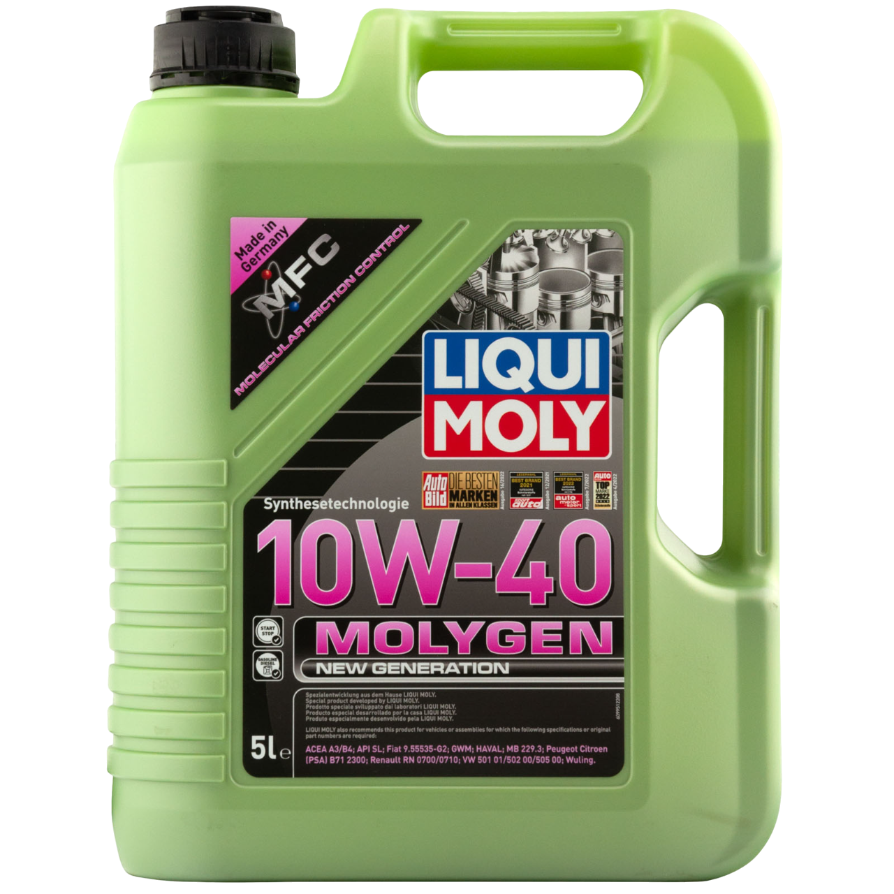 Масло моторное синтетическое LIQUI MOLY Molygen New Generation SAE 10W40 API SL/CF 5л