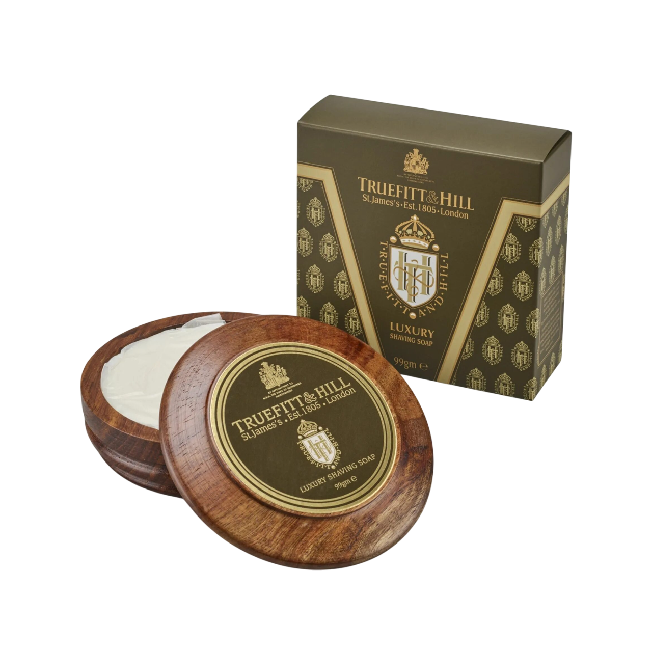 Truefitt&Hill Люкс-мыло для бритья в деревянной чаше Luxury Shaving Soap in wooden bowi 99г