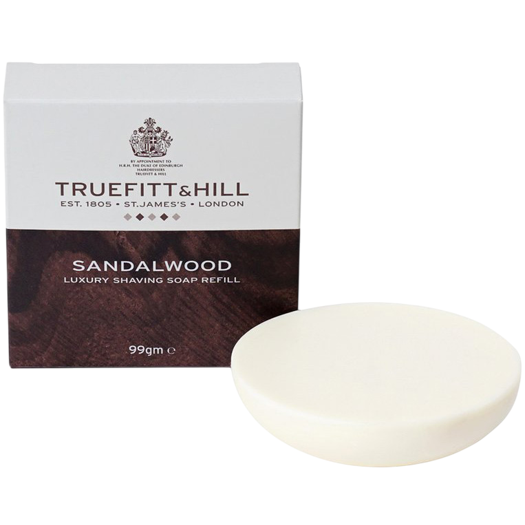 Truefitt&Hill Люкс-мыло для бритья запасной блок для деревянной чаши Sandalwood Luxury Sha 99г