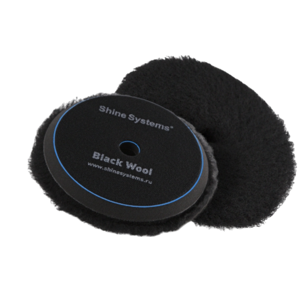 Shine Systems Black Wool Pad полировальный круг из черного меха 155мм