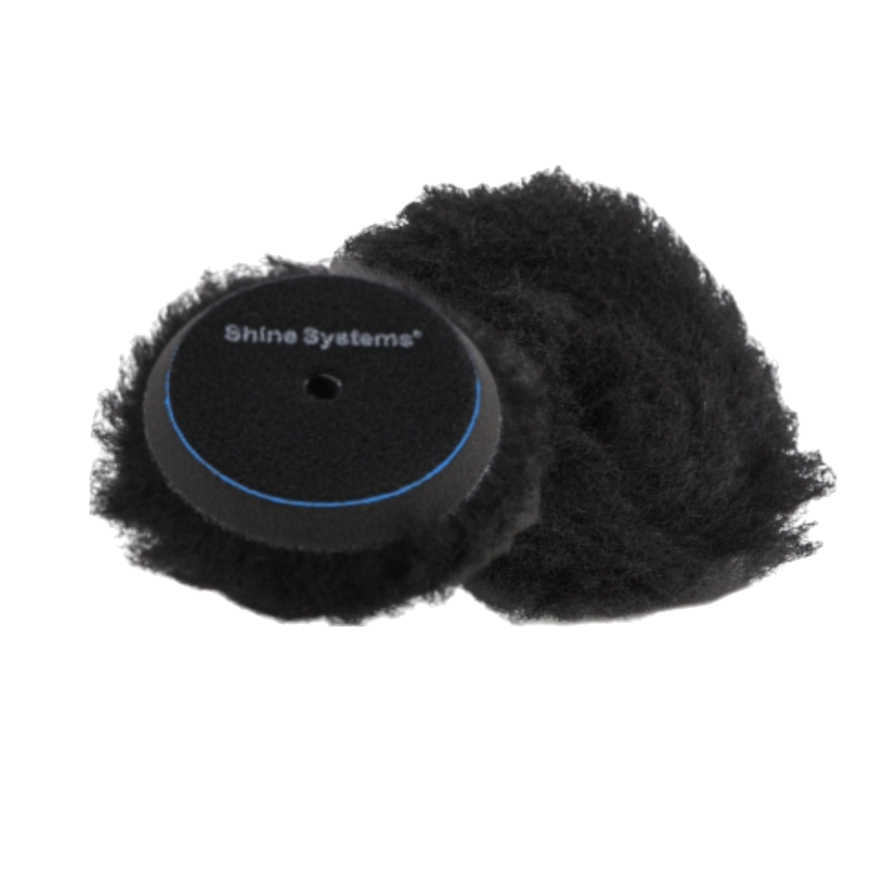 Shine Systems Black Wool Pad полировальный круг из черного меха 75мм