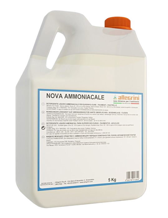 NOVA AMMONIACALE Щелочной моющий состав на аммиачной основе ALLEGRINI 5л